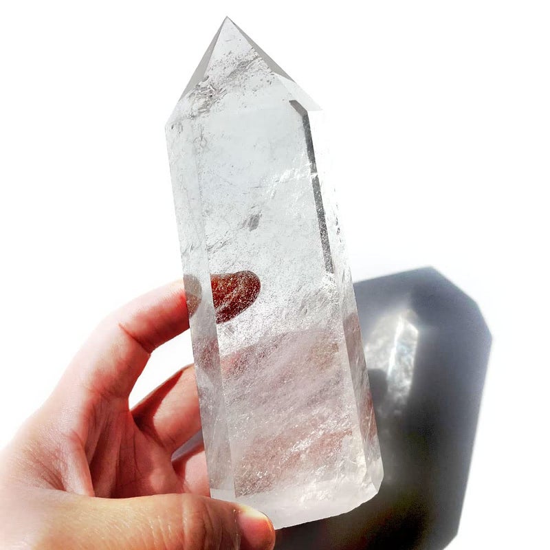 Big Natural Crystal Large Clear Quartz Point Lemurian Seed Crystal Healing Obelisk Home Decor 67inch